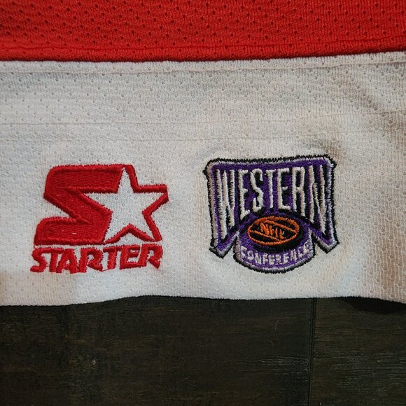 Gordie Howe #9 Detroit Red Wings red jersey. Starter. Tackle Twill. Size XL - Picture 7 of 9